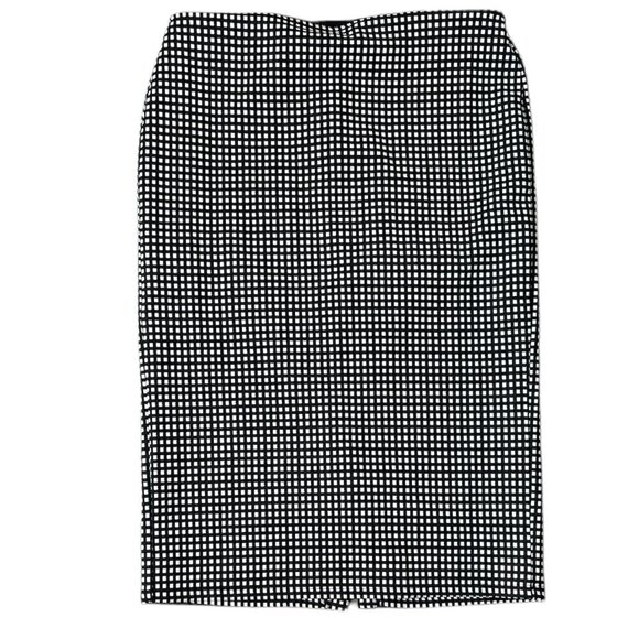 Old Navy Dresses & Skirts - Old Navy Pencil Skirt Checkered Knee-Length Cut Tailored Fit Black White W US M